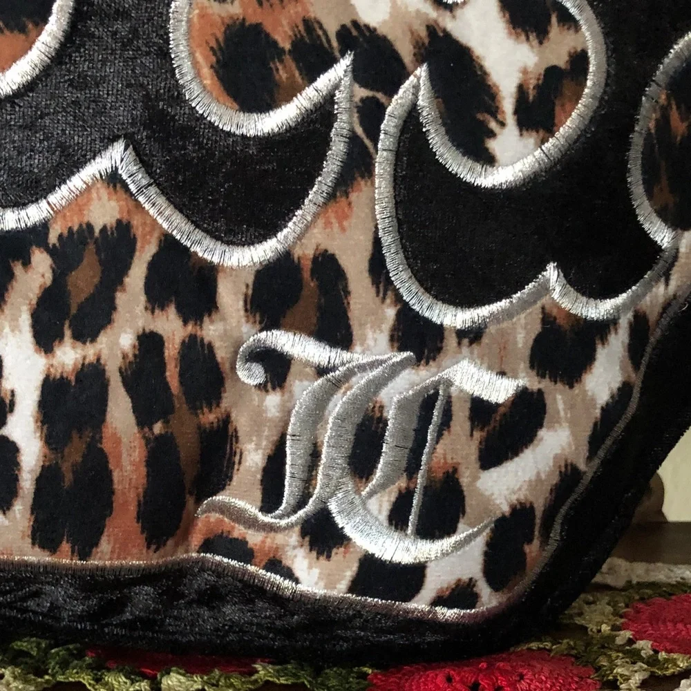 NWT Juicy Couture Leopard Print Crown Shaped Accent Pillow